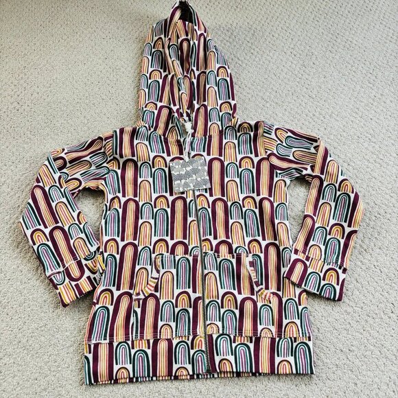 Kate Quinn cotton boho rainbow zipper hoodie jacket - Picture 1 of 4